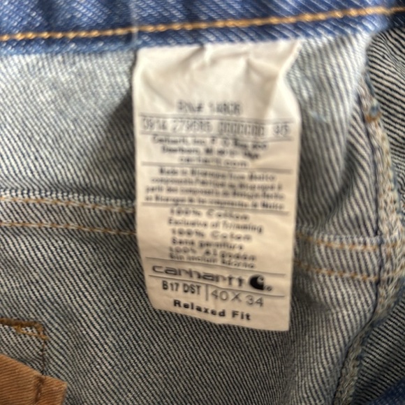 CARHARTT RELAXED FIT DENIM BLUE JEANS MEN'S SIZE 40X30 USA MADE 14806 - Picture 3 of 4